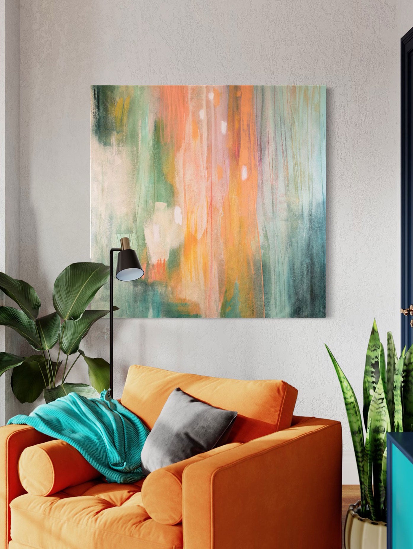 "Rainbow Waterfall" - 43" x 41.5"