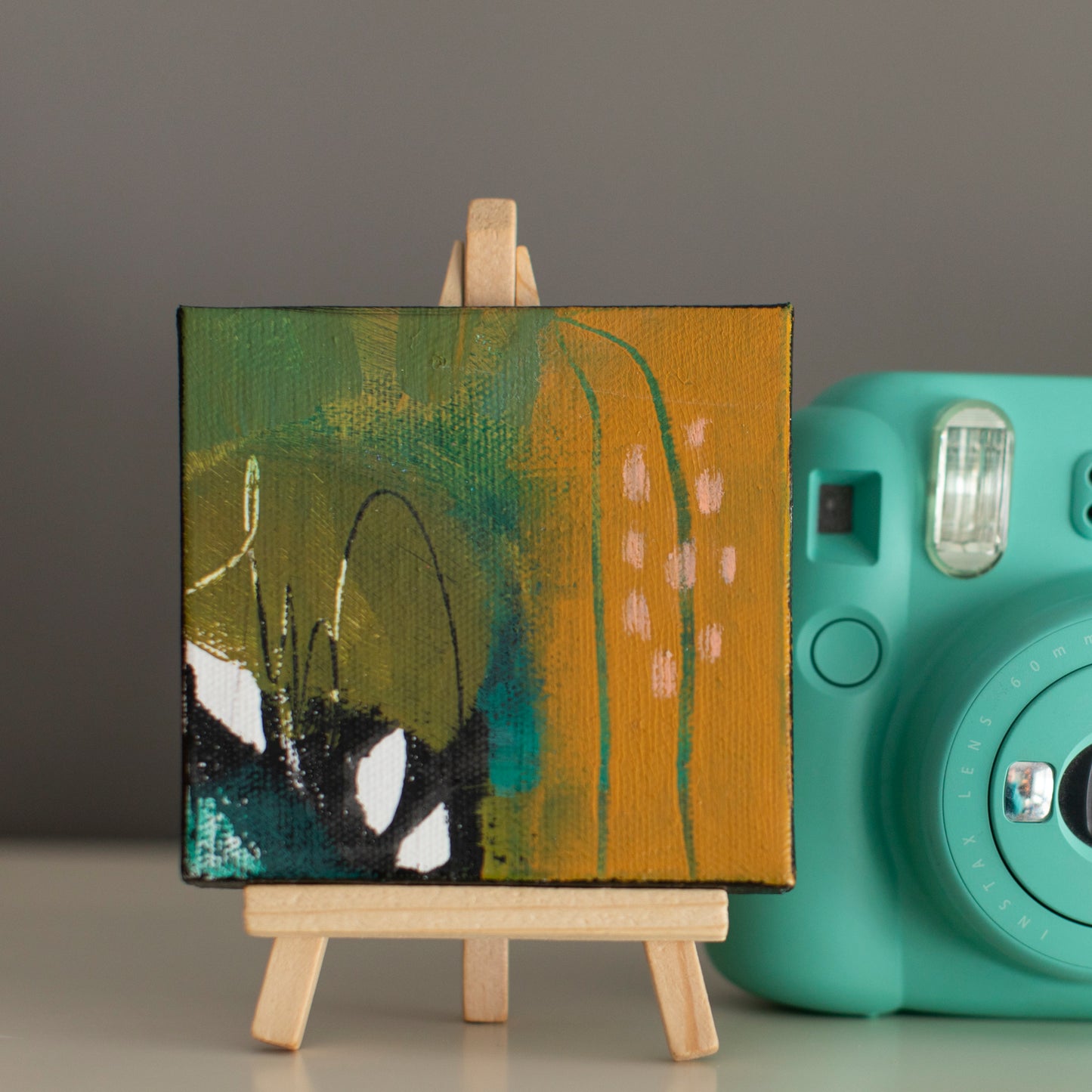 "Mini 1" - 4"x 4" canvas and easel