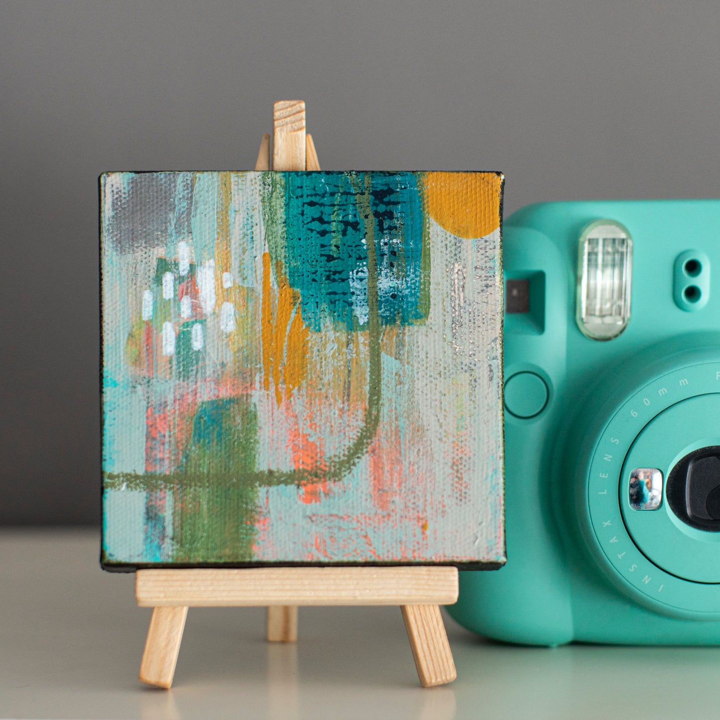 "Mini 3" - 4"x 4" canvas and easel