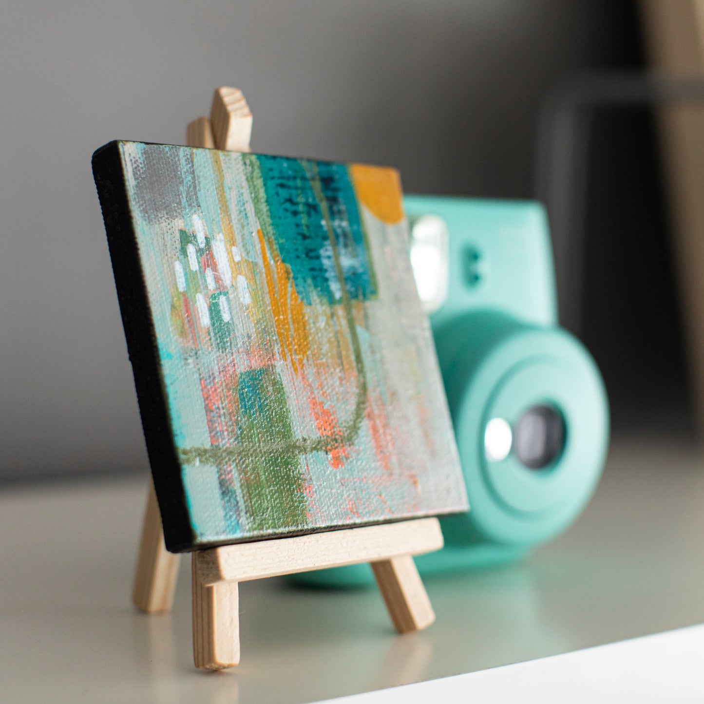 "Mini 3" - 4"x 4" canvas and easel