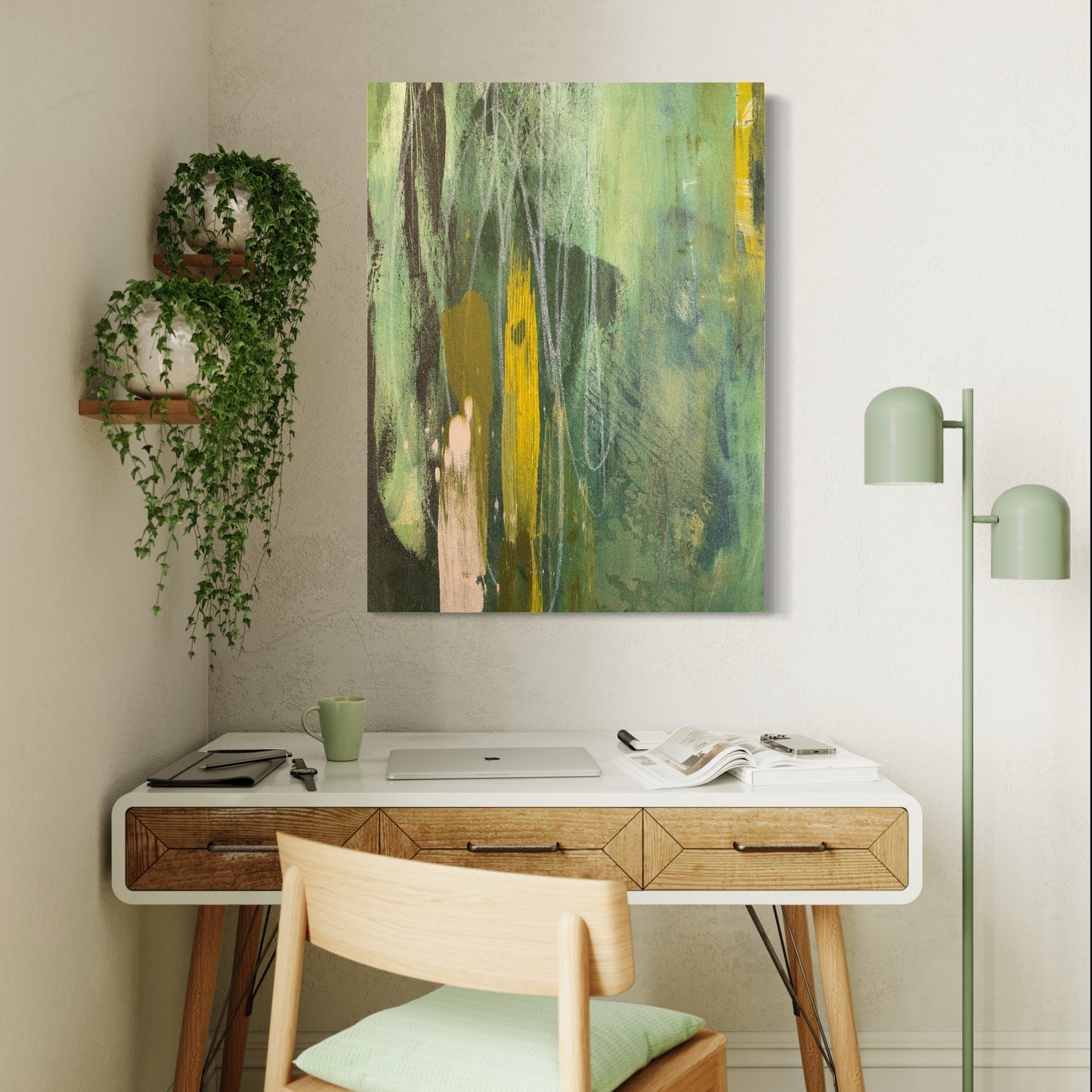 "Verde Abstract" Gallery Wrapped Canvas