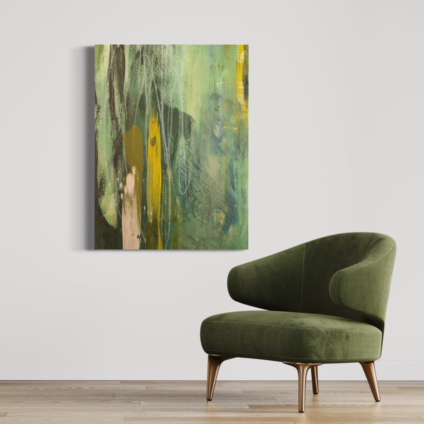 "Verde Abstract" Gallery Wrapped Canvas